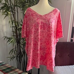 Woman Within Pink Floral Blouse